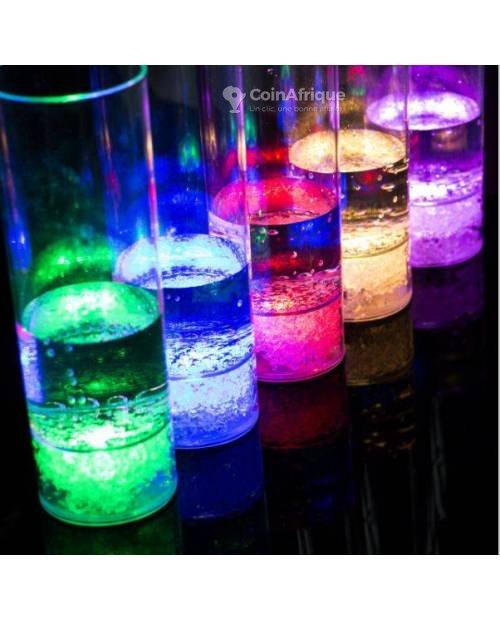 Verre à Boire Lumineux LED RGB - 170 Ml, Acrylique, Allumage Automatique, Piles Incluses