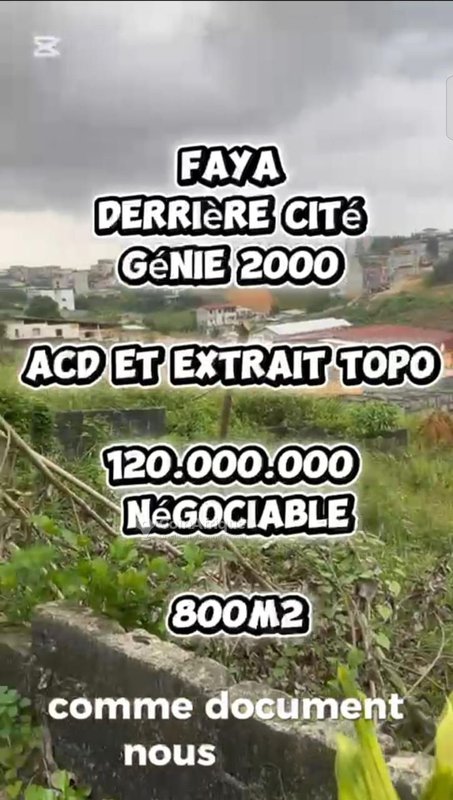 Terrain 800m² Cocody Faya — photo 4