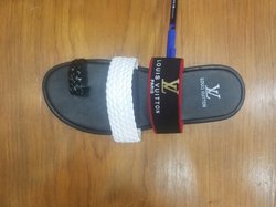 Tongs en cuir noir