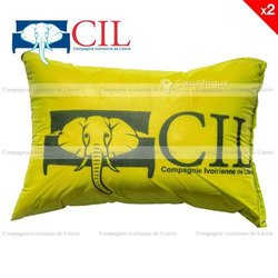 Cil Lot De 2 Oreillers Lola® 60X40 Cm à Flocons De Mousse- Coussins Jaune