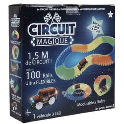 Jouet de Circuit Flexible Magic Track + 1 Voiture led