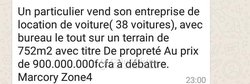 Vente Entreprise de location de voiture 752 m² - Marcory Zone 4