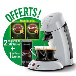 Machine à café à capsules Philips Senseo - 2 paquets de capsules senseo offerts - boite de rangement