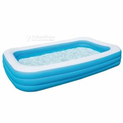 Piscine gonflable de luxe familiale Bleu - 3 boudins - 305x183x56 cm