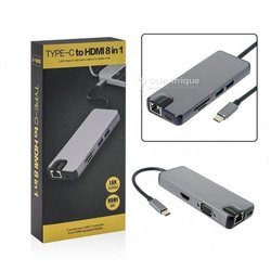 Adaptateur Type-C vers HDMI 8 en 1