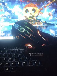 Pack Souris Gamer LED sans fil et Support PC