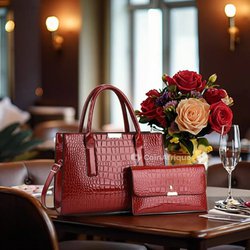 Sacs dame Peau Crocodile 2 pièces