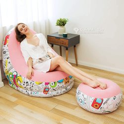 Chaise gonflable avec pose pieds et pompe électrique