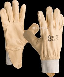 Gant cuir L-8 fleur de bovin beige