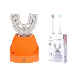 Brosse à dents électrique en forme de u cosmique orange nylon silicone étanche personnalisation blanchiment pour adultes enfants