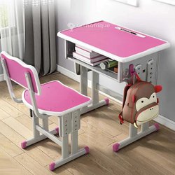 Ensemble chaise et table métalliques educatif