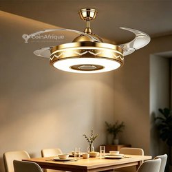 Ventilateur lumineux à bluetooth avec télécommande 