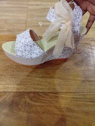 Chaussures compensées hautes argentées
